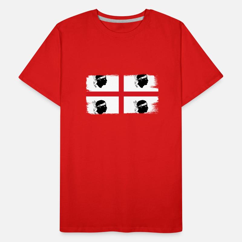 Drapeau de la Sardaigne Drapeau sarde Drapeau de la Sardaigne T-shirt bio Premium Homme