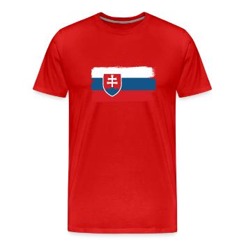 Slowakei Flagge Vintage Slowakische Fahne Heimat - Männer Premium Bio T-Shirt - Rot - Vorne - Damien (186cm)