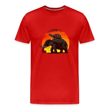 Elephant Turtle Sunset Design - T-shirt bio Premium Homme - rouge - Devant - Damien (186cm)