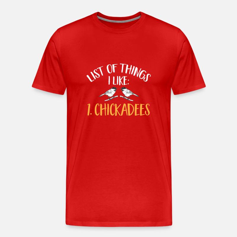 Meise Vogel Chickadee Vogelbeobachtung - Männer Premium Bio T-Shirt - Rot