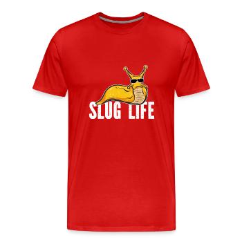 Banana Snail Snail - Men's Premium Organic T-Shirt - red - Front - Damien (186cm)