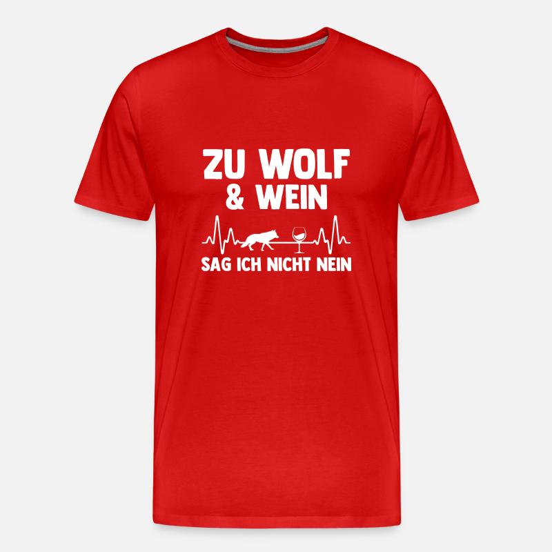 Tier Waldtier Wolf - Männer Premium Bio T-Shirt - Rot
