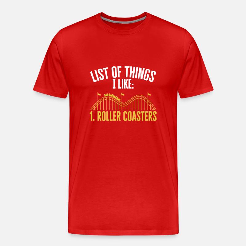 Achterbahn Rollercoaster Freizeitpark - Männer Premium Bio T-Shirt - Rot