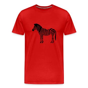 Kleines Zebra - Männer Premium Bio T-Shirt - Rot - Vorne - Damien (186cm)