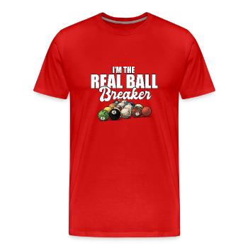 I'm The Ball Breaker Funny Pool Billiard Player - Men's Premium Organic T-Shirt - red - Front - Damien (186cm)