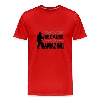 Angler Angelhaken Angelrute Sportfischer - Männer Premium Bio T-Shirt - Rot - Vorne - Damien (186cm)