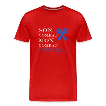 Sensibilisation au cancer du côlon - T-shirt bio Premium Homme - rouge - Devant - Damien (186cm)