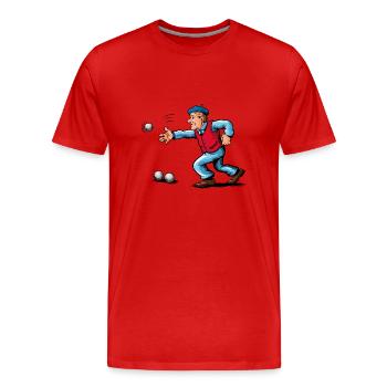 Franzose spielt Petanque für einen Petanque - Männer Premium Bio T-Shirt - Rot - Vorne - Damien (186cm)