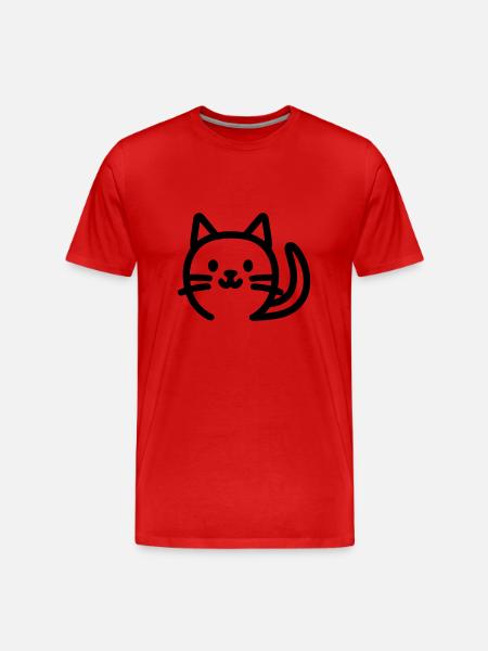 Katze - Männer Premium Bio T-Shirt - Rot
