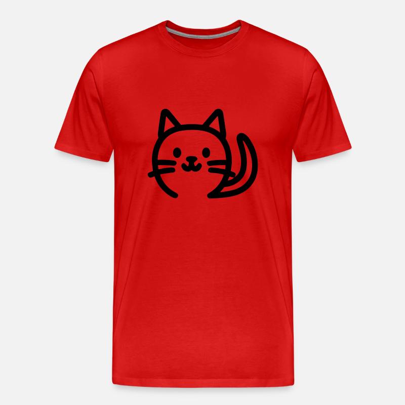 Katze - Männer Premium Bio T-Shirt - Rot