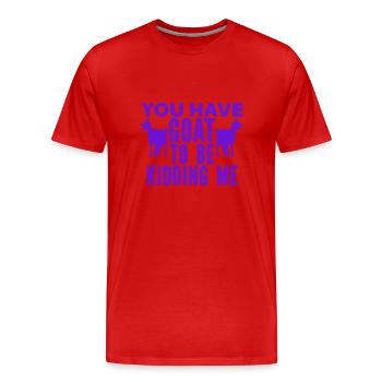 Ziege - Bock - Geiß - Bauernhof - Zoo - Urlaub - Männer Premium Bio T-Shirt - Rot - Vorne - Damien (186cm)