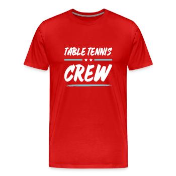 Table Tennis Crew - Männer Premium Bio T-Shirt - Rot - Vorne - Damien (186cm)