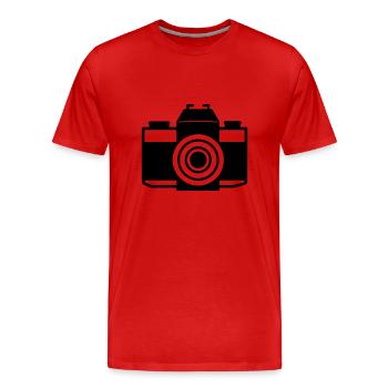Appareil photo - T-shirt bio Premium Homme - rouge - Devant - Damien (186cm)