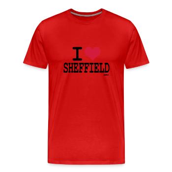 ich liebe by wam sheffield - Männer Premium Bio T-Shirt - Rot - Vorne - Damien (186cm)