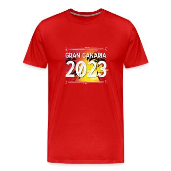Grande Canarie 2023 (Garantie du prix le plus bas) - T-shirt bio Premium Homme - rouge - Devant - Damien (186cm)