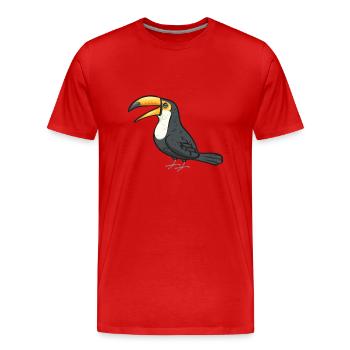 Tukan Vogel Regenwald - Männer Premium Bio T-Shirt - Rot - Vorne - Damien (186cm)