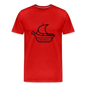 Bateau pirate - T-shirt bio Premium Homme - rouge - Devant - Damien (186cm)