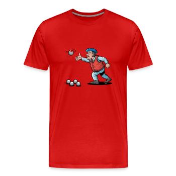 Franzose spielt Petanque für einen Petanque - Männer Premium Bio T-Shirt - Rot - Vorne - Damien (186cm)