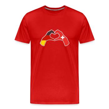 Suisse Allemagne Suisse - T-shirt bio Premium Homme - rouge - Devant - Damien (186cm)