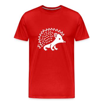 hérisson - T-shirt bio Premium Homme - rouge - Devant - Damien (186cm)