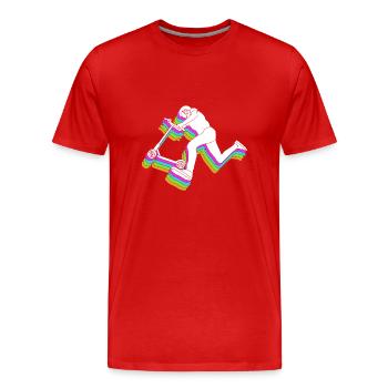 Scooter Roller - Männer Premium Bio T-Shirt - Rot - Vorne - Damien (186cm)