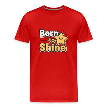 Né pour briller – Strahlender Stern - T-shirt bio Premium Homme - rouge - Devant - Damien (186cm)