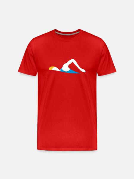 Schwimmer Icon - Männer Premium Bio T-Shirt - Rot