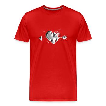 heart symbol grey arrow scars - Men's Premium Organic T-Shirt - red - Front - Damien (186cm)