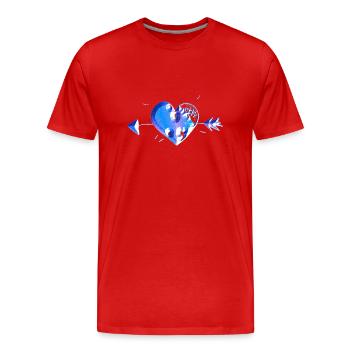 heart blue arrow scars - Men's Premium Organic T-Shirt - red - Front - Damien (186cm)