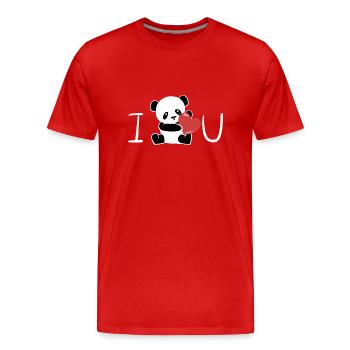 I love you panda valentine's day - Men's Premium Organic T-Shirt - red - Front - Damien (186cm)