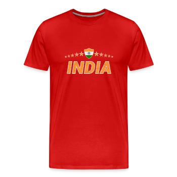 Inde - T-shirt bio Premium Homme - rouge - Devant - Damien (186cm)