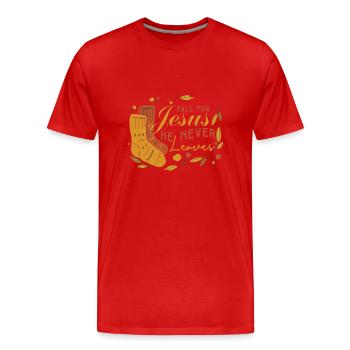 Tomber amoureux de Jésus Religieux Chrétien Croyant Amour - T-shirt bio Premium Homme - rouge - Devant - Damien (186cm)