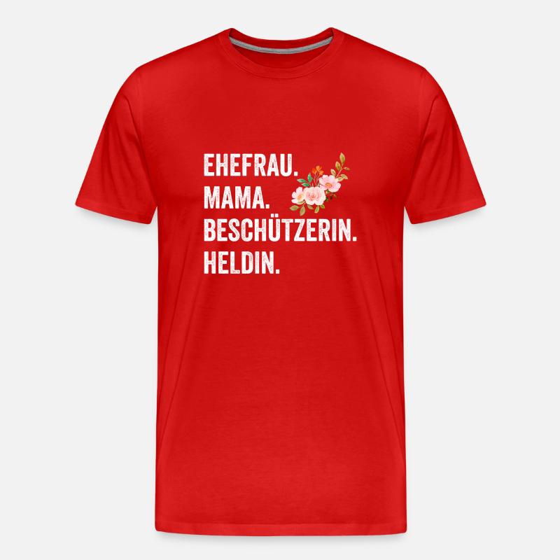 Ehefrau Mutter Mama - Männer Premium Bio T-Shirt - Rot