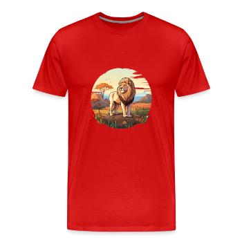 King of the Savannah - Men's Premium Organic T-Shirt - red - Front - Damien (186cm)