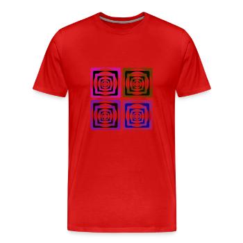 Geometrische Kunst - Männer Premium Bio T-Shirt - Rot - Vorne - Damien (186cm)
