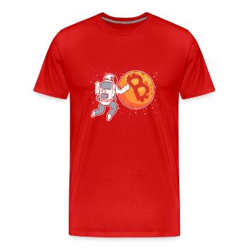 Bitcoin - T-shirt bio Premium Homme - rouge - Devant - Damien (186cm)