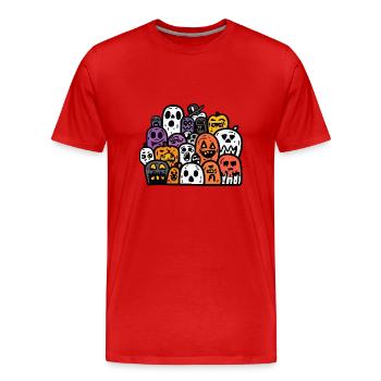 Halloween Party Figuren - Männer Premium Bio T-Shirt - Rot - Vorne - Damien (186cm)