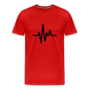 Puls, Herzschlag - Männer Premium Bio T-Shirt - Rot - Vorne - Damien (186cm)