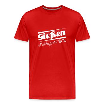 Gießen - Lieblingsort mit Stadtnamen - Männer Premium Bio T-Shirt - Rot - Vorne - Damien (186cm)