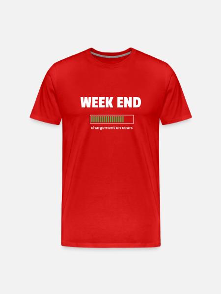 week end - T-shirt bio Premium Homme - rouge