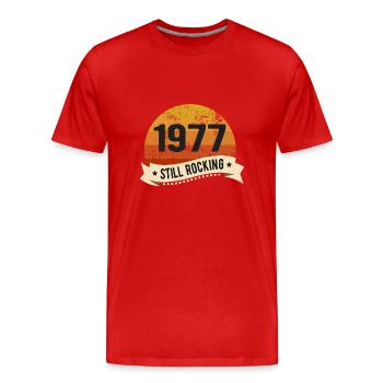 1977 Toujours rocking Anniversaire Naissance Année de naissance - T-shirt bio Premium Homme - rouge - Devant - Damien (186cm)