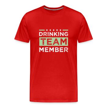 Équipe de consommation d’alcool - T-shirt bio Premium Homme - rouge - Devant - Damien (186cm)