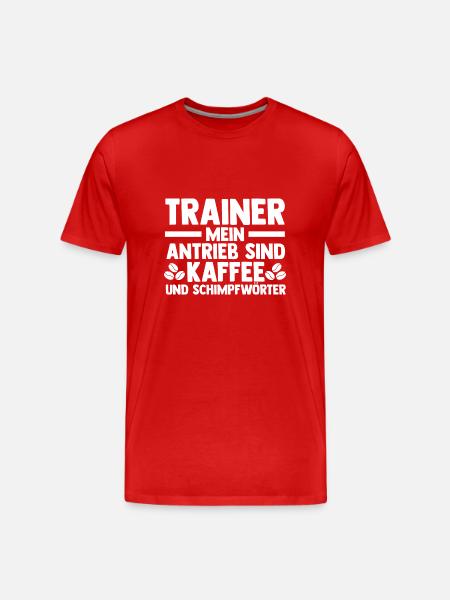 Kaffee Sportmannschaft Trainer - Männer Premium Bio T-Shirt - Rot