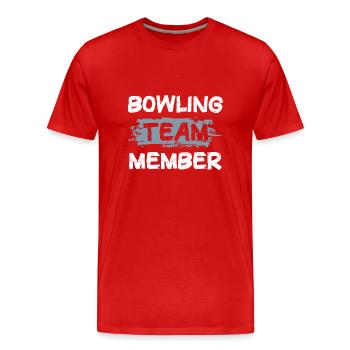Équipe de bowling - T-shirt bio Premium Homme - rouge - Devant - Damien (186cm)