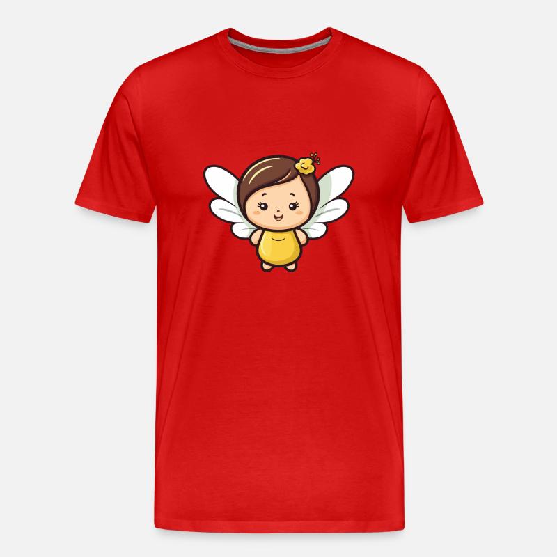 Fee Niedlich Märchen - Männer Premium Bio T-Shirt - Rot