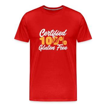 Sans gluten Intolérance au gluten - T-shirt bio Premium Homme - rouge - Devant - Damien (186cm)