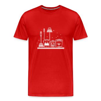 Humour faire le ménage - T-shirt bio Premium Homme - rouge - Devant - Damien (186cm)