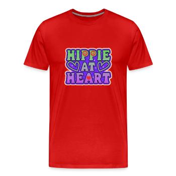 Hippie dans l’âme - T-shirt bio Premium Homme - rouge - Devant - Damien (186cm)