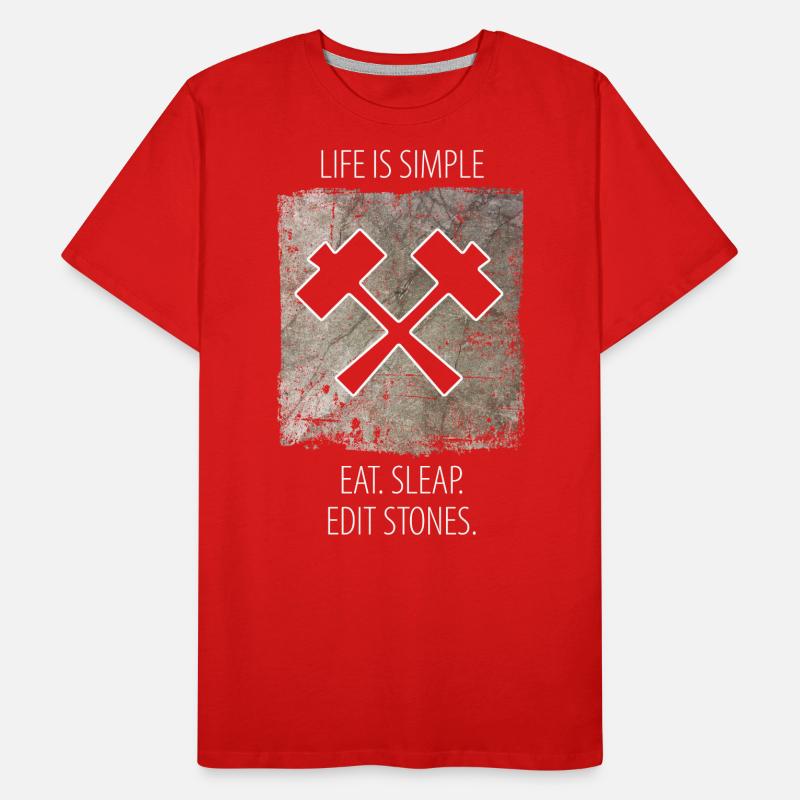 Steinmetz Steinbildhauer Spruch Männer Premium Bio T-Shirt