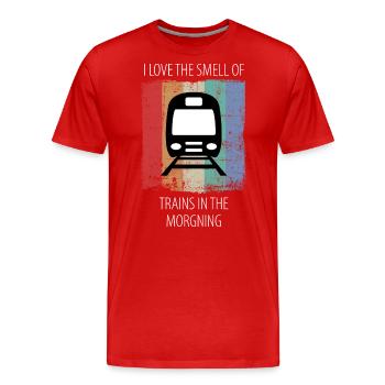 Zug Eisenbahn Eisenbahner Züge Triebfahrzeugführer - Männer Premium Bio T-Shirt - Rot - Vorne - Damien (186cm)